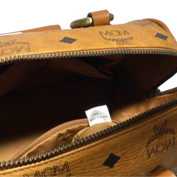 Authentic MCM Cognac Logo Satchel - Picture 11 of 16